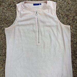 Apt. 9 Zipper front Sleeveless Top - Pale Pink - Women's Size L - 2191